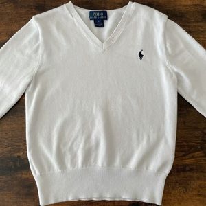 New Ralph Lauren white v-neck sweater